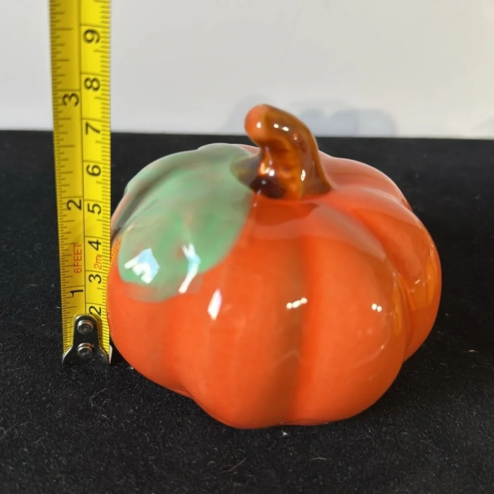 Vibrant Mini Orange Ceramic Pumpkin 3 Inches